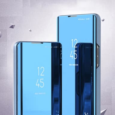 SKALO Samsung S24+ Clear View Mirror Lompakko - Musta