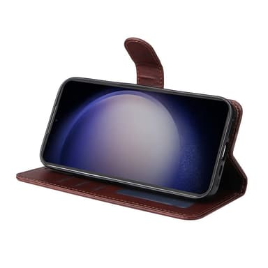 SKALO Samsung S23 FE PU-nahkainen Lompakkokotelo - Ruskea