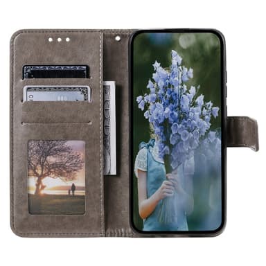 SKALO Samsung S24 Ultra Mandala lompakkokotelo - Harmaa