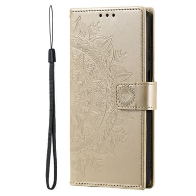 SKALO Samsung S24 Ultra Mandala lompakkokotelo - Kulta