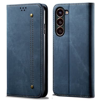 SKALO Samsung S24+ Jeans Lompakkokotelo - Sininen
