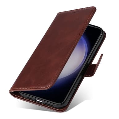 SKALO Samsung S23 FE PU-nahkainen Lompakkokotelo - Ruskea