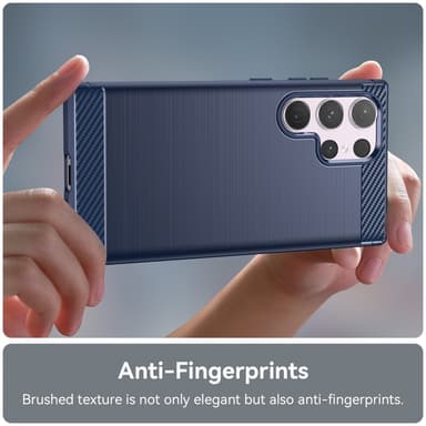 SKALO Samsung S24 Ultra Armor Carbon Iskunkestävä TPU suojakuori - Sininen