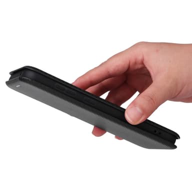 SKALO Samsung S23 FE Carbon Fiber Lompakkokotelo - Musta