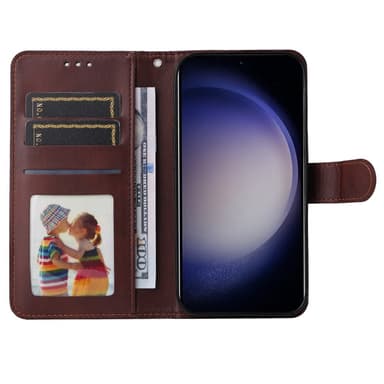 SKALO Samsung S24+ PU-nahkainen Lompakkokotelo - Ruskea