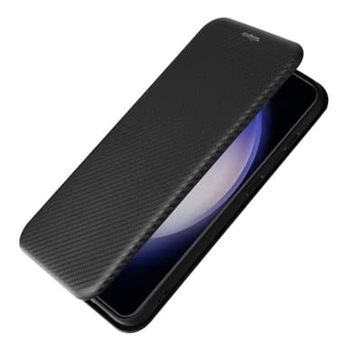SKALO Samsung S23 FE Carbon Fiber Lompakkokotelo - Musta