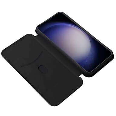 SKALO Samsung S23 FE Carbon Fiber Lompakkokotelo - Musta
