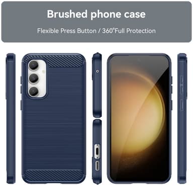 SKALO Samsung S23 FE Armor Carbon Iskunkestävä TPU suojakuori - Sininen