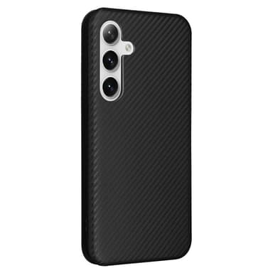 SKALO Samsung S24+ Carbon Fiber Lompakkokotelo - Musta