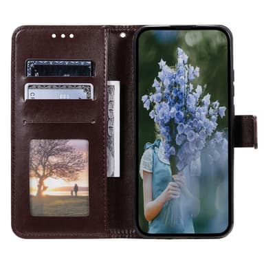 SKALO Samsung S24+ Mandala lompakkokotelo - Ruskea
