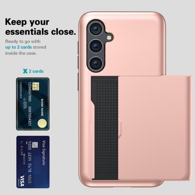 SKALO Samsung S23 FE Armor Suojakuori korttikotelo - Kulta