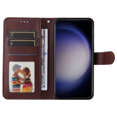 SKALO Samsung S23 FE PU-nahkainen Lompakkokotelo - Ruskea