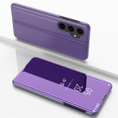 SKALO Samsung S23 FE Clear View Mirror Lompakko - Violetti