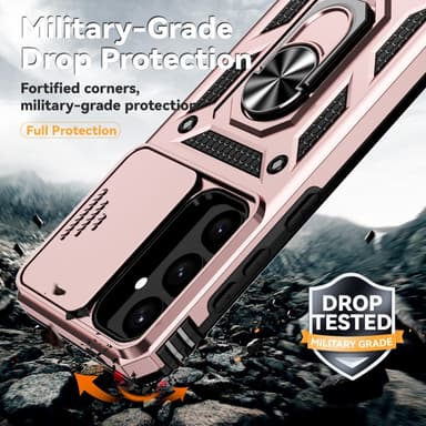SKALO Samsung S24 Armor hybridi metallirengas kameran liukusäädin - Ruusukulta