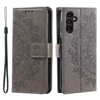 SKALO Samsung S23 FE Mandala lompakkokotelo - Harmaa