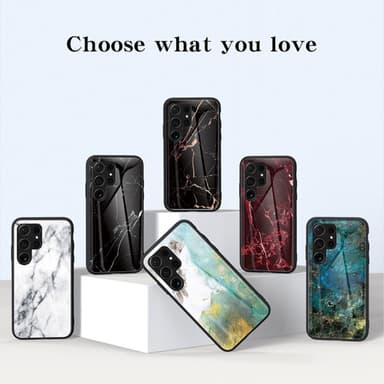 SKALO Samsung S24 Ultra Marmori karkaistu lasi TPU-suojakuori - #1