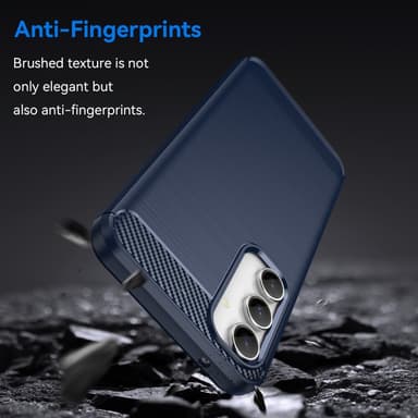 SKALO Samsung S23 FE Armor Carbon Iskunkestävä TPU suojakuori - Sininen