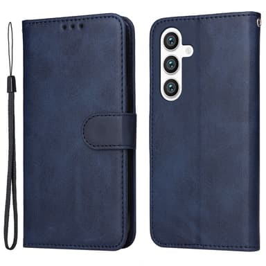 SKALO Samsung S24+ PU-nahkainen Lompakkokotelo - Sininen