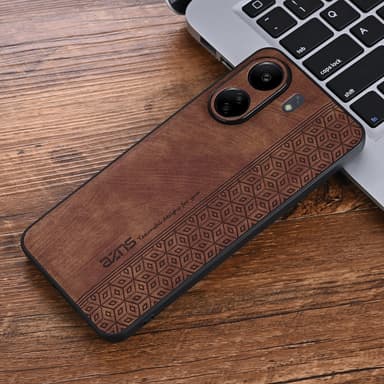 SKALO Xiaomi Redmi 13C 4G AZNS PU-nahka suojakuori - Ruskea