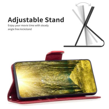 SKALO Motorola Moto G54 5G Lompakkokotelo PU-nahkaa - Punainen