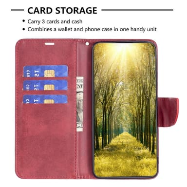 SKALO Motorola Moto G54 5G Lompakkokotelo PU-nahkaa - Punainen