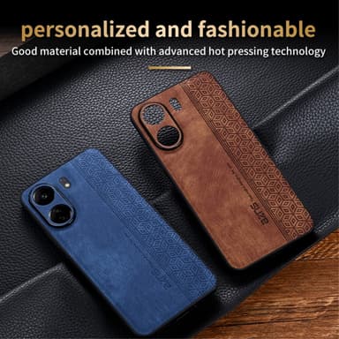 SKALO Xiaomi Redmi 13C 4G AZNS PU-nahka suojakuori - Ruskea