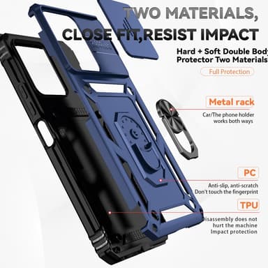 SKALO Xiaomi Redmi 13C 4G Armor hybridi metallirengas kameran liukusäädin - Sininen