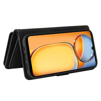 SKALO Xiaomi Redmi 13C 4G Big Wallet 17-lokeroa Lompakkokotelo - Musta