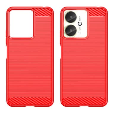SKALO Xiaomi Redmi 13C 4G Armor Carbon Iskunkestävä TPU suojakuori - Punainen