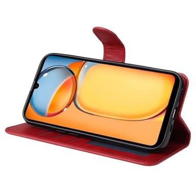 SKALO Xiaomi Redmi 13C 4G PU-nahkainen Lompakkokotelo - Punainen