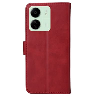 SKALO Xiaomi Redmi 13C 4G PU-nahkainen Lompakkokotelo - Punainen