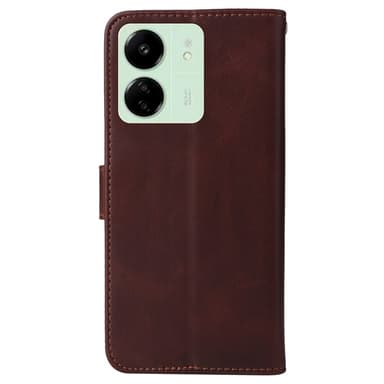 SKALO Xiaomi Redmi 13C 4G PU-nahkainen Lompakkokotelo - Ruskea