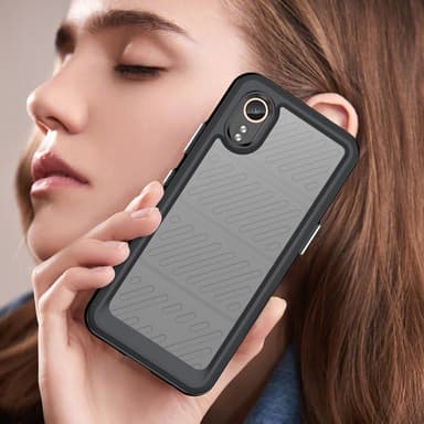 SKALO Samsung Xcover 7 Armor Hybrid Bumper Suojakuori - Musta
