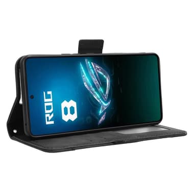 SKALO Asus ROG Phone 8 Pro 5G 6-lokeroa Lompakkokotelo - Musta
