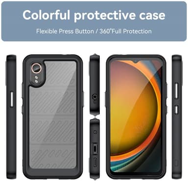 SKALO Samsung Xcover 7 Armor Hybrid Bumper Suojakuori - Musta