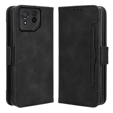 SKALO Asus ROG Phone 8 Pro 5G 6-lokeroa Lompakkokotelo - Musta