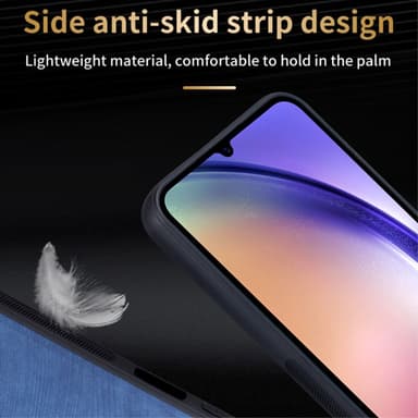 SKALO Samsung A15 4G AZNS PU-nahka suojakuori - Musta