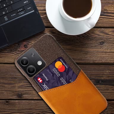 SKALO Xiaomi Redmi Note 13 5G Premium PU Nahka kortinhaltija Suojakuori - Ruskea