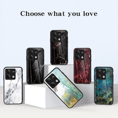 SKALO Xiaomi Redmi Note 13 5G Marmori karkaistu lasi TPU-suojakuori - #1