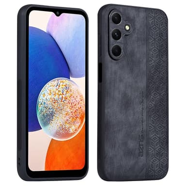 SKALO Samsung A15 4G AZNS PU-nahka suojakuori - Musta