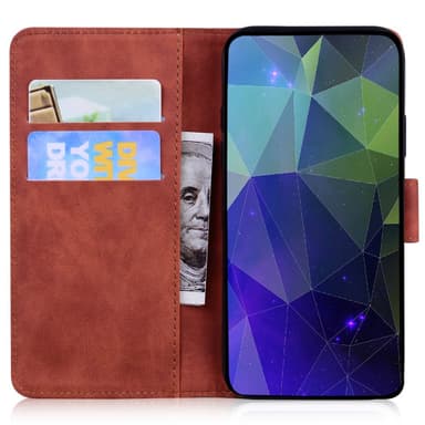 SKALO Motorola Moto G04 Kohokuvioitu tiikerilompakko - Ruskea
