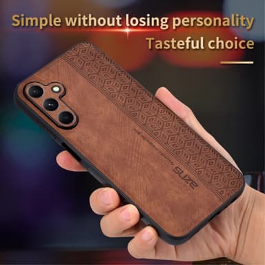 SKALO Samsung A15 4G AZNS PU-nahka suojakuori - Musta