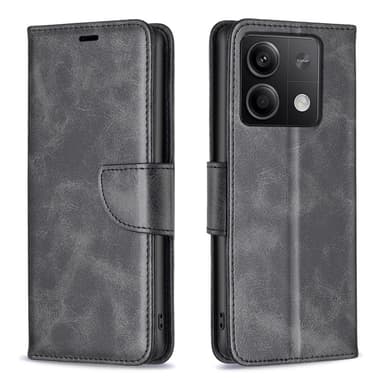 SKALO Xiaomi Redmi Note 13 4G Lompakkokotelo PU-nahkaa - Musta