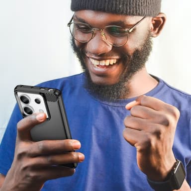 SKALO Xiaomi Redmi Note 13 Pro 5G Armor Carbon Iskunkestävä TPU suojakuori - Musta