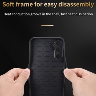SKALO Samsung A15 4G AZNS PU-nahka suojakuori - Musta