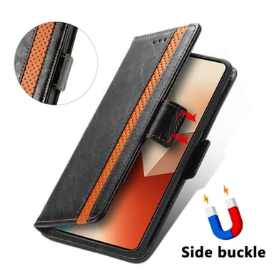 SKALO Xiaomi Redmi Note 13 5G CASENEO 002 Series Premium PU-nahkalompakko - Musta