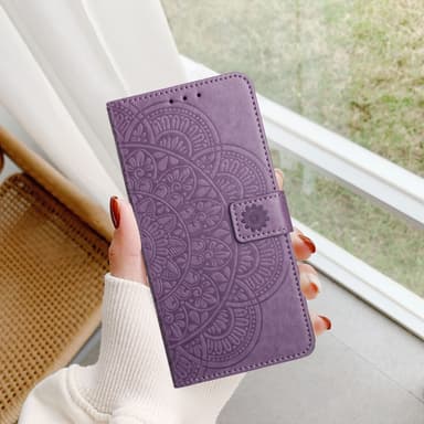 SKALO Xiaomi Redmi Note 13 Pro 5G Mandala lompakkokotelo - Violetti