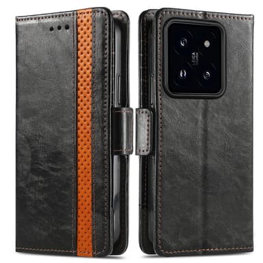 SKALO Xiaomi 14 5G CASENEO 002 Series Premium PU-nahkalompakko - Musta