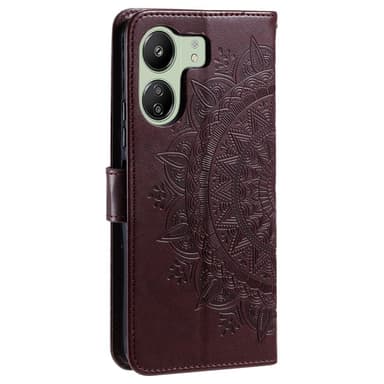 SKALO Xiaomi Redmi 13C 4G Mandala lompakkokotelo - Ruskea