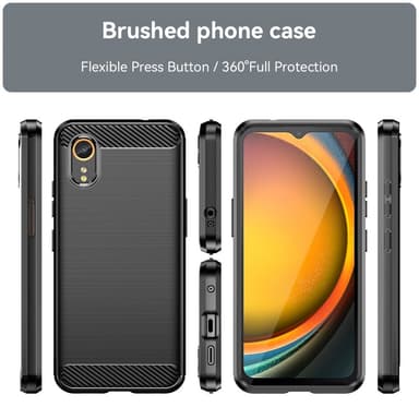 SKALO Samsung Xcover 7 Armor Carbon Iskunkestävä TPU suojakuori - Musta